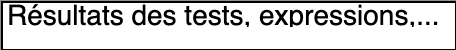 Fenêtre des résultats des tests