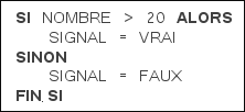 Affectation de la variable SIGNAL